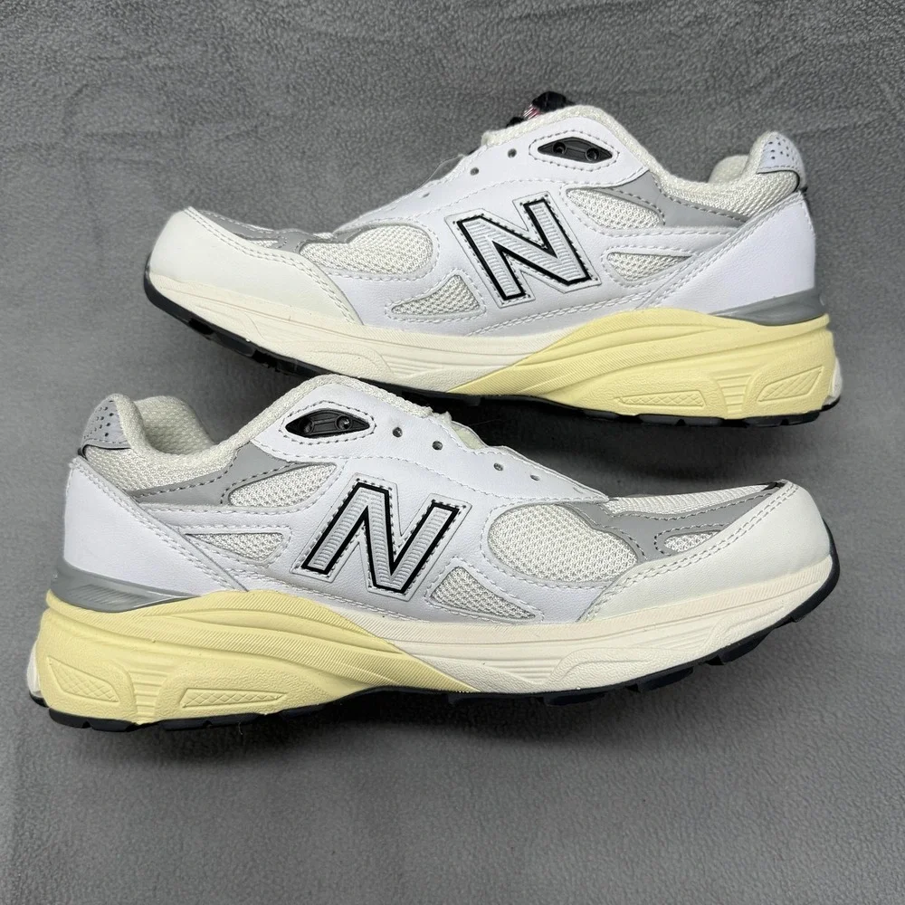 New Balance 990v3 Shoes Mens Size 6.5 White Made In USA Sneakers D M990AL3